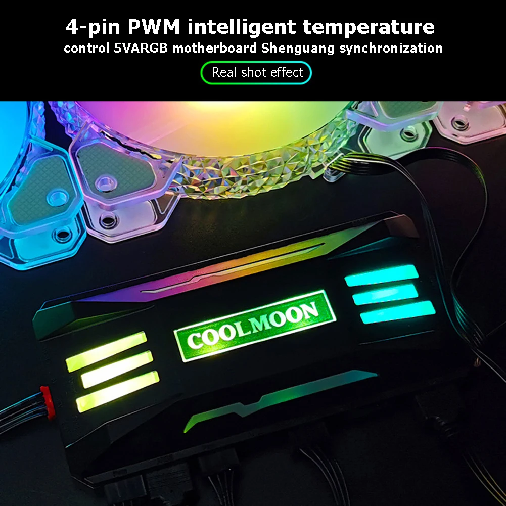 COOLMOON ARGB Controller 4Pin PWM 5V 3Pin ARGB Cooling Fan Smart Remote Control 5V ARGB for Computer PC Case Chassis Radiator