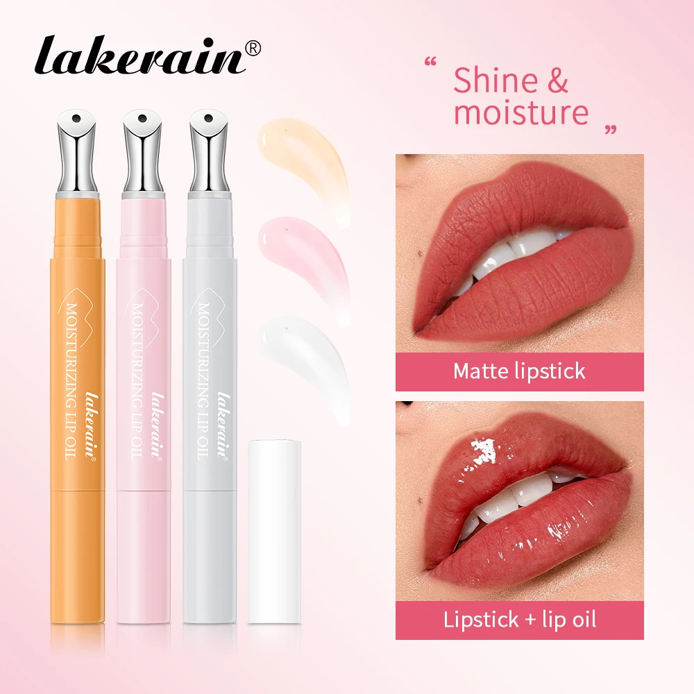 Lakerain Crystal Olio per labbra idratante Set di 6 colori Design con punta della penna Balsamo per labbra tenero a lunga durata Trucco labbra anti-secco e screpolato