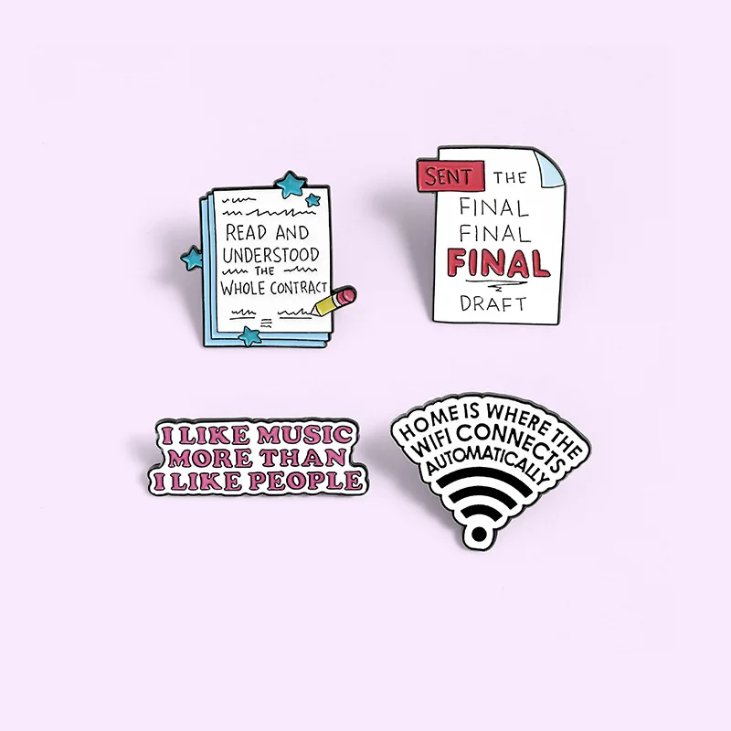 WiFi signal Enamel Pins Creative Animal Brooches Kids Backpack Decoration Jewelry Women Coat Lapel Pin Badges Gift