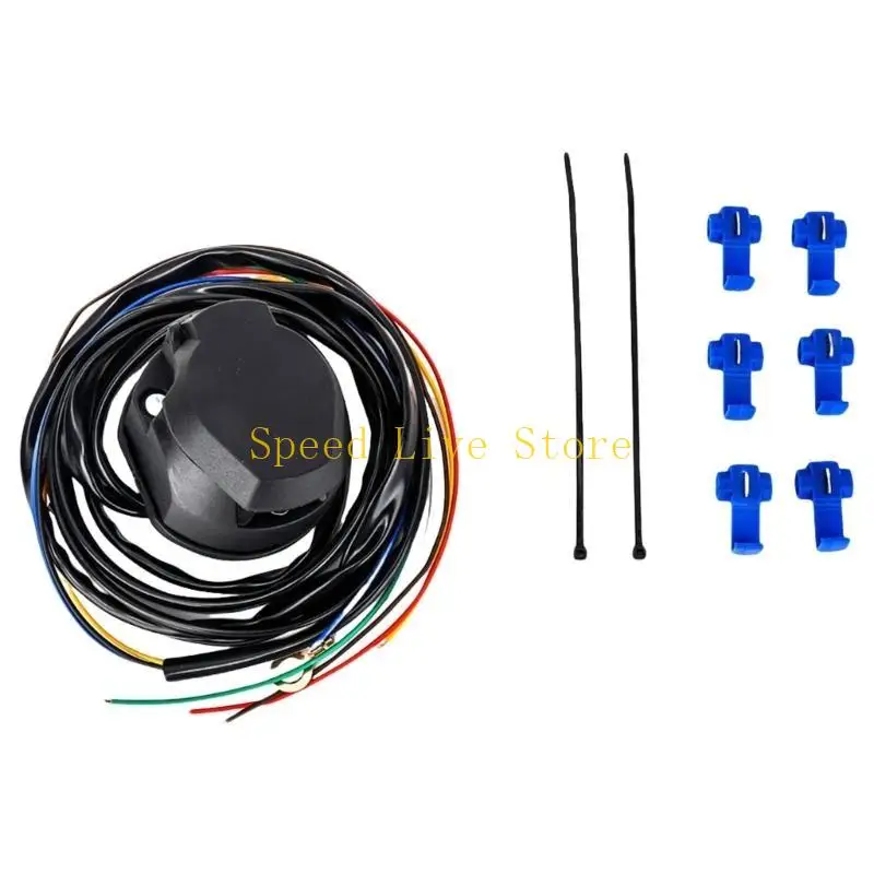 547C Reliable 7 Pin Trailer Socket Connector with Waterproof Design for Outdoor Camping and Transport Safe Stable Connection