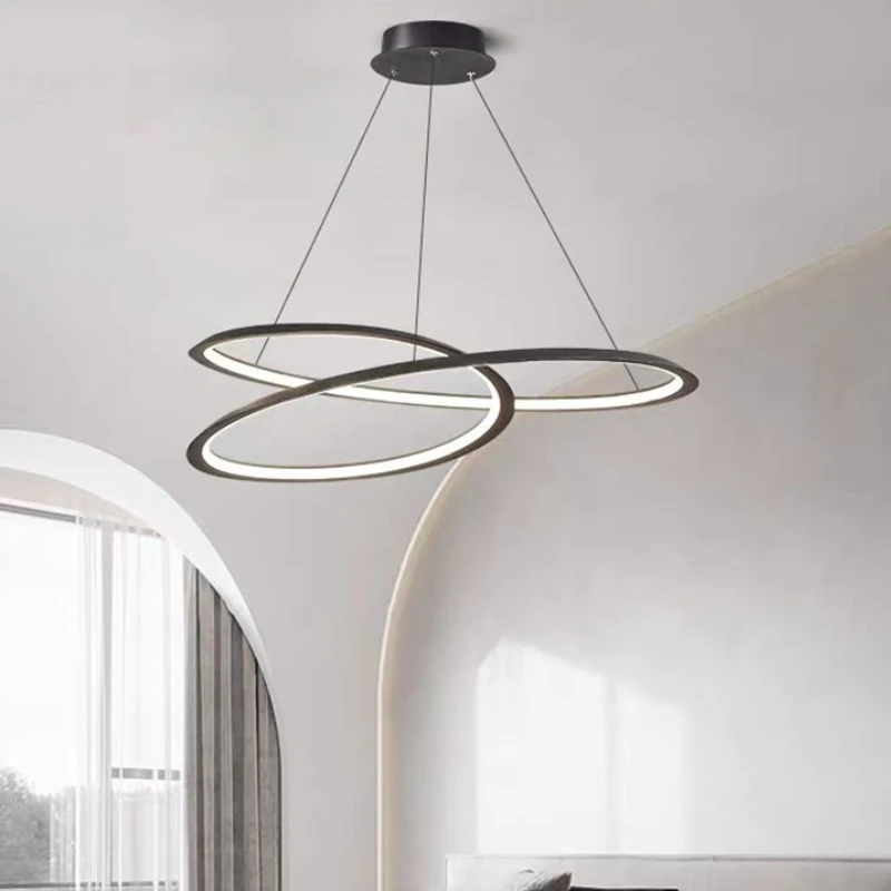 LED Ring Hanging Teto Lâmpadas, Iluminação interior, Sala de estar Pingente Luzes, Decoração Home Moderna, Sala de jantar