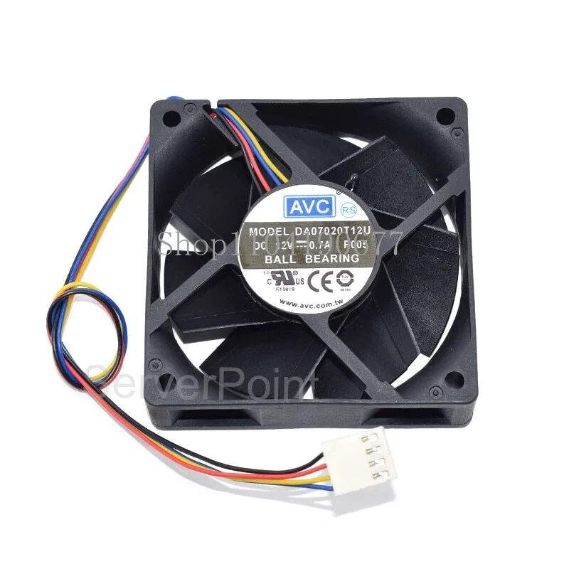 New DA07020T12U 4 Pins Fan DC12V 0.7A 7cm Square Cooling Fan For AVC