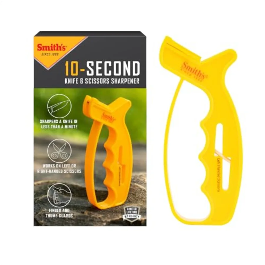 Smiths JIFFS 10Sec afilador de tijeras para cuchillos tijeras para zurdos hojas de carburo afilador al aire libre para pesca de bolsillo