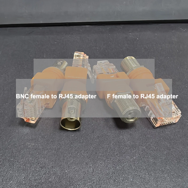 F TV Female Jack to RJ45 Male BNC female to RJ45  Plug Coaxial Coax Barrel Coupler Adapter RJ45 to RF Connector