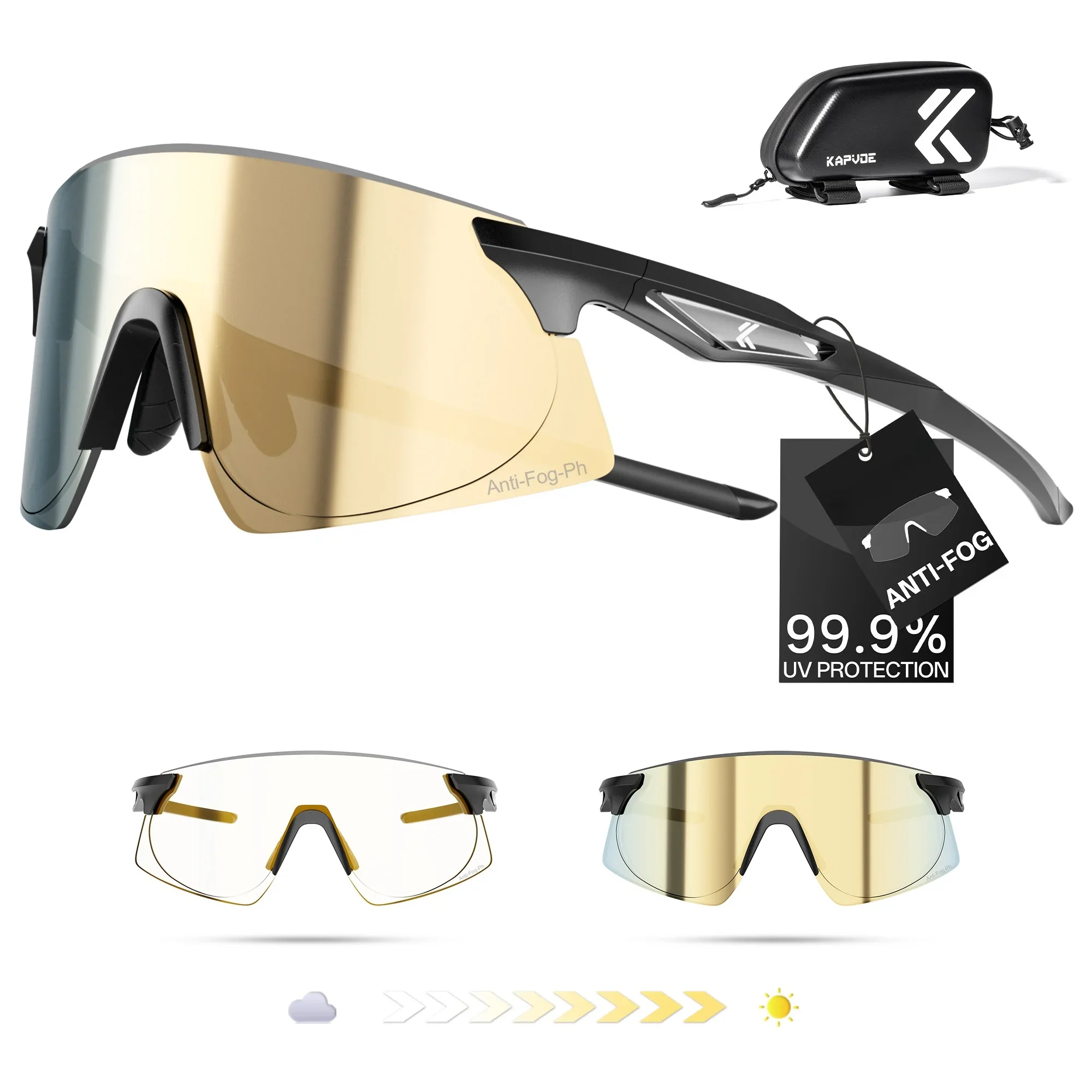 

Kapvoe New Photochromic MTB Skating UV400 Fishing Goggles Cycling Glasses Running Sunglasses Man Woman Bike Bicycle Eyewear
