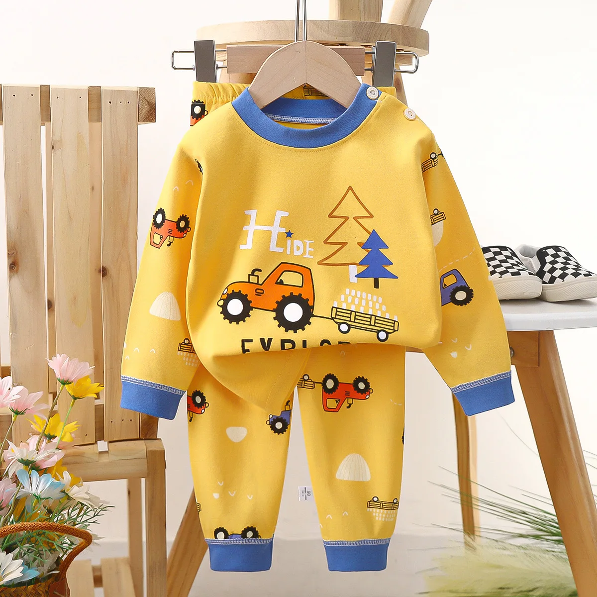 2Piece Spring Toddler Boy Clothes Set Girls Outfits Korean Cartoon Cute Long Sleeve Baby Tops+Pants Boutique Kid Clothing BC1718