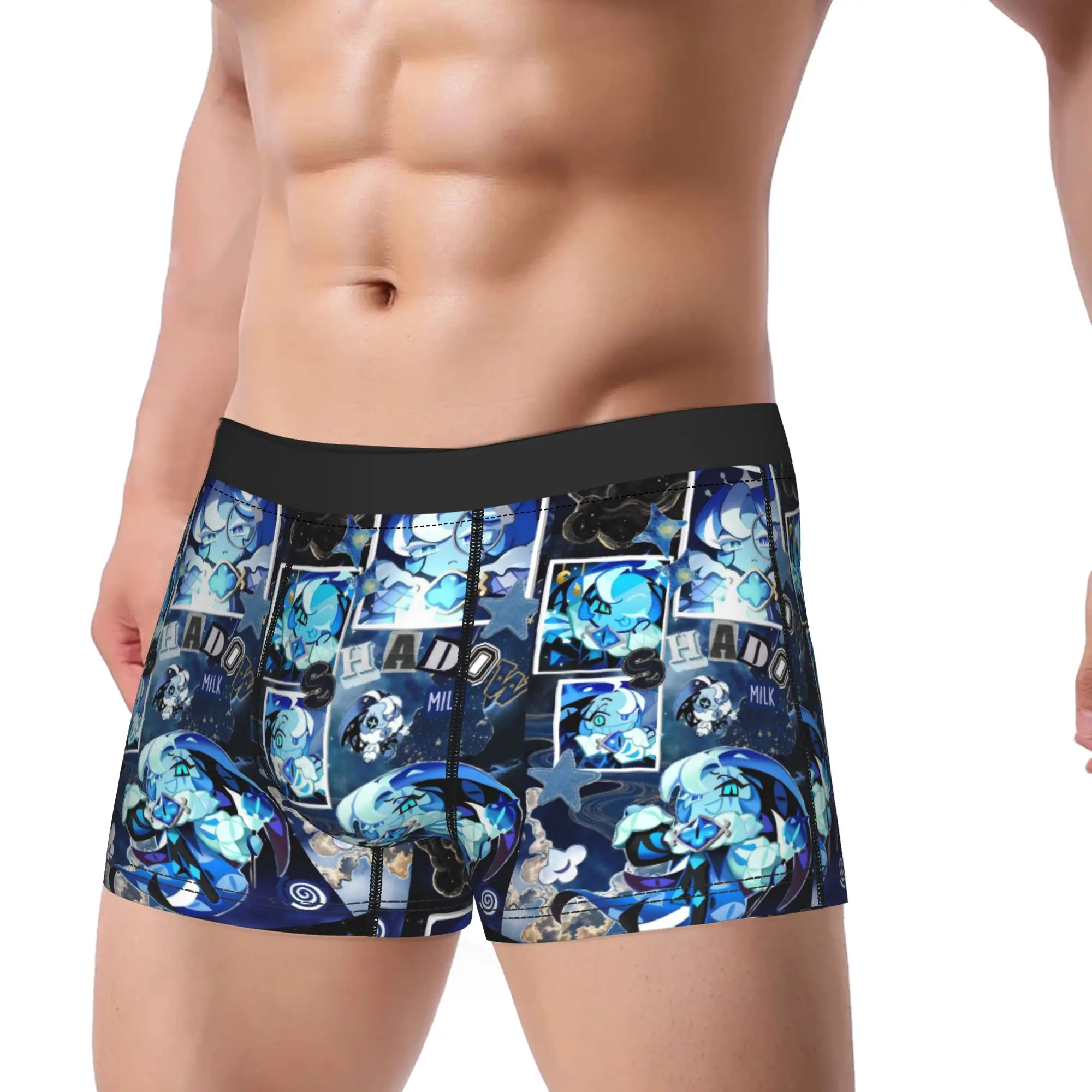 Shadow Milk Cookie Run Kingdom Men's Underwear CRK Cartoon Game Boxer Briefs Shorts Panties Funny Underpants for Homme Plus Size