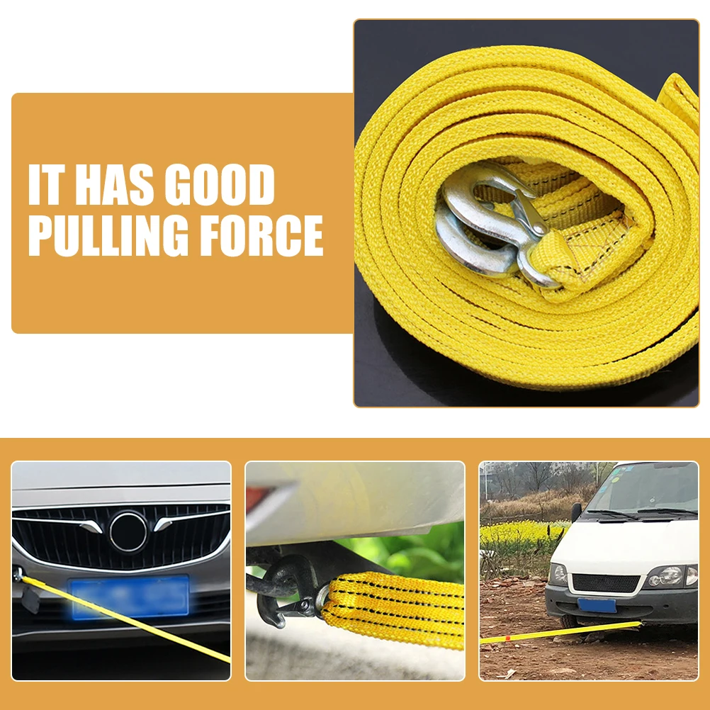 

Strong Flexible Nylon Tow Rope with Solid Metal Hooks Heavy Duty Towing Strap for Car Truck Trailer Emergency Rescue