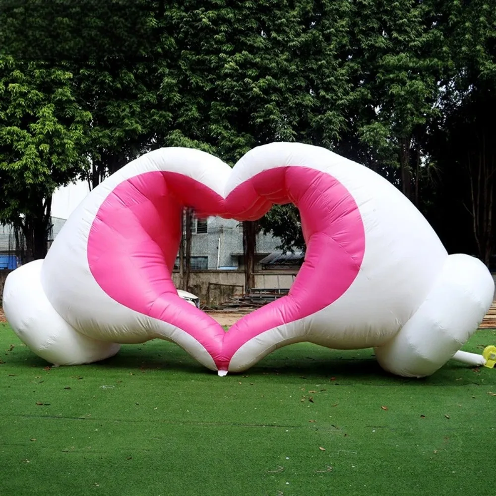 7.8X2.8X3.8 Meters Giant Inflatable Heart Shaped Hands Model Balloons For Valentine's Day Or Wedding Decorations