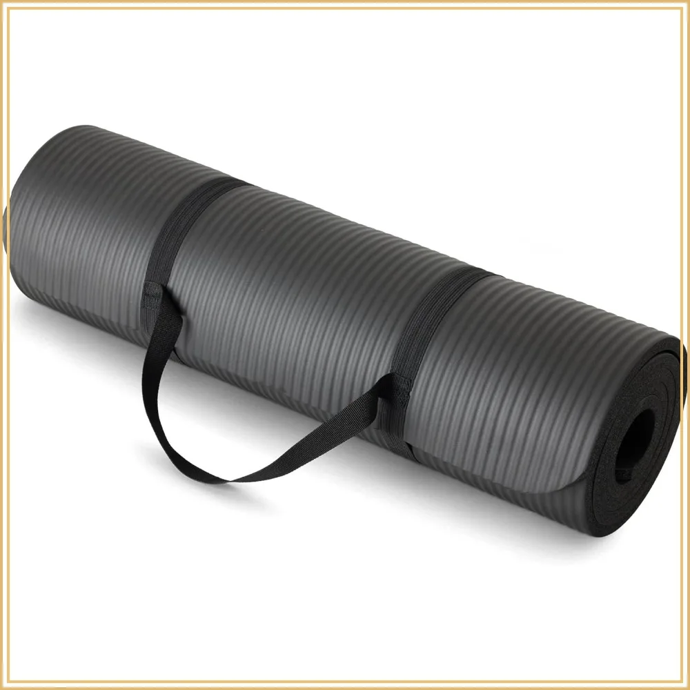 Extra Thick Yoga Mat with Carrying Strap, Non-Slip Exercise Mat for Home Gym