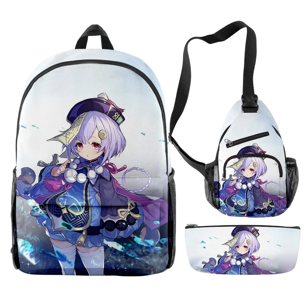 

Classic Popular Harajuku Funny Genshin Impact 3D Print 3pcs/Set pupil School Bags Travel Laptop Backpack Chest Bag Pencil Case