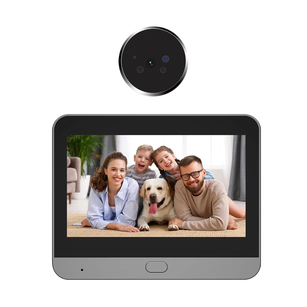 H4.3inchhigh-definitionLCD WifiHiddenPeepholeVideoDoorbell D1080P image 140 Wide angle 300PDBK