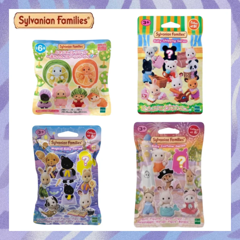 Neue Sylvanian Familie Blind Box Baby Mini Puppe Dress Up Obst Make-Up Magie Party Mystery Box Glück Tasche Geburtstag Geschenk für Kinder