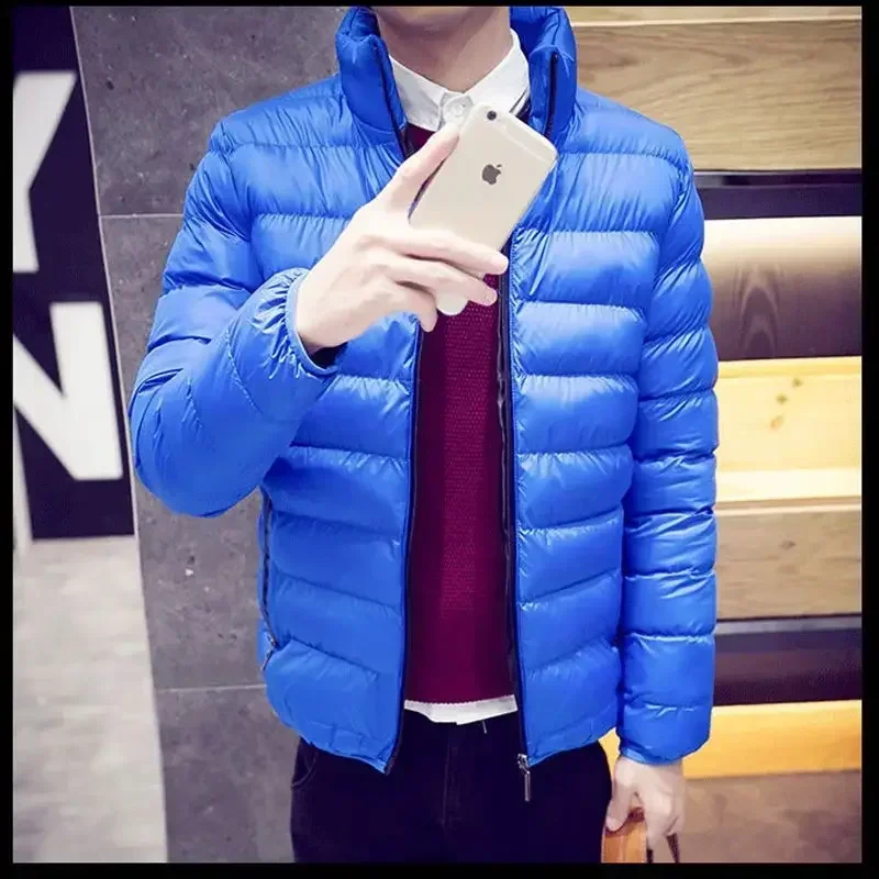 Male Jackets Stand Collar Men's Coats Winter Short Slim Fit Joker Clothing Fashion 2024 High Quality Y2k Luxury Padding Stylish