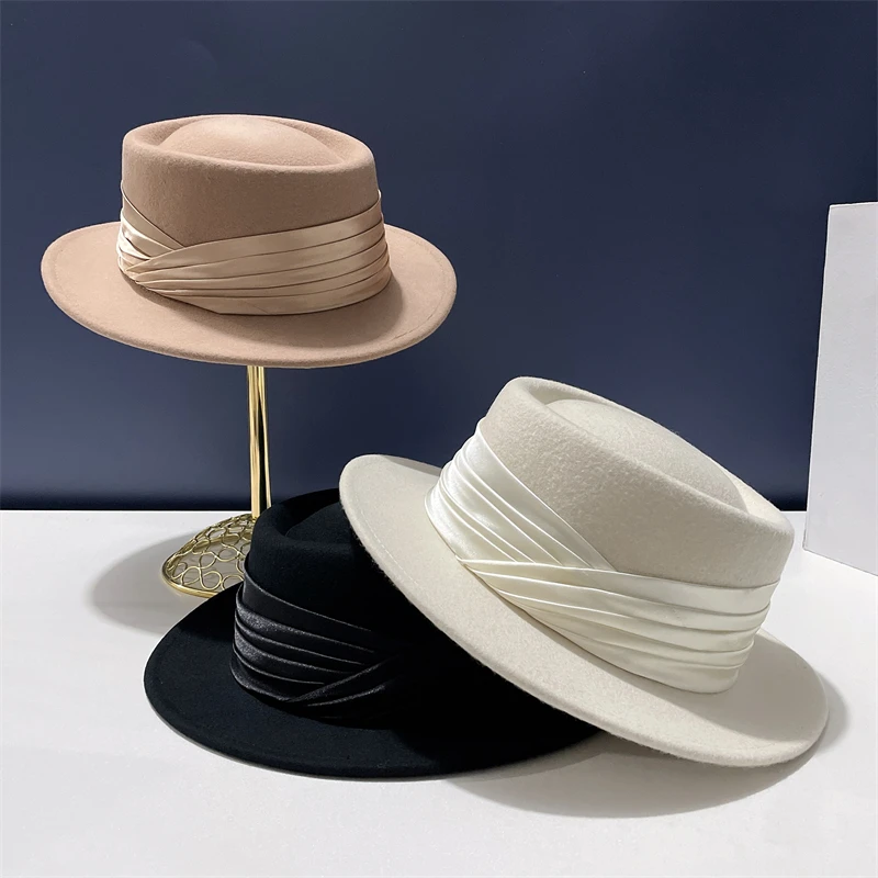 

Australian Wool Felt Fedora Hat For Women Men Wide Brim Hat Vintage Jazz Hat Cap Winter Chapeau Church Wedding Hat Wholesale