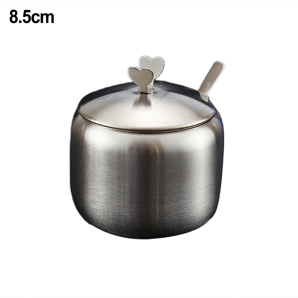 

Stainless Steel Seasoning Tank Organization Practical Repalcement Salt Condiment Home Kitchen Seasoning Pot Silver