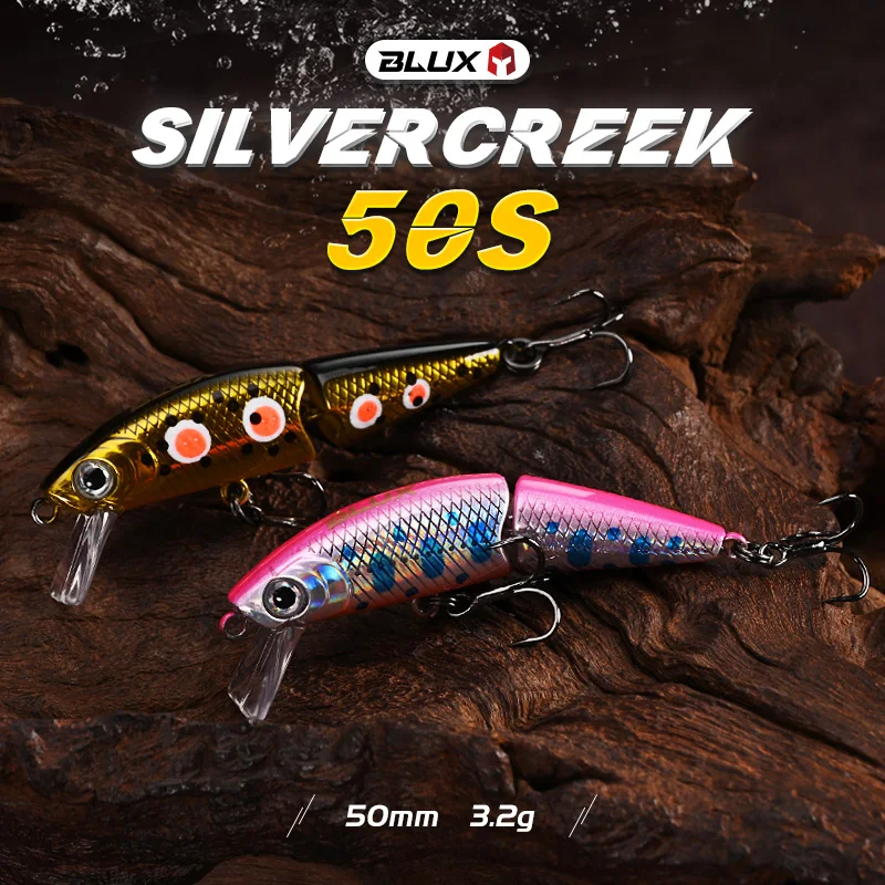 BLUX DR. Minnow Joint 50S Swimbait 50mm 3.2g Sinking Wobbler Fishing Lure Artificial Hard Bait for Pike Bass Trout