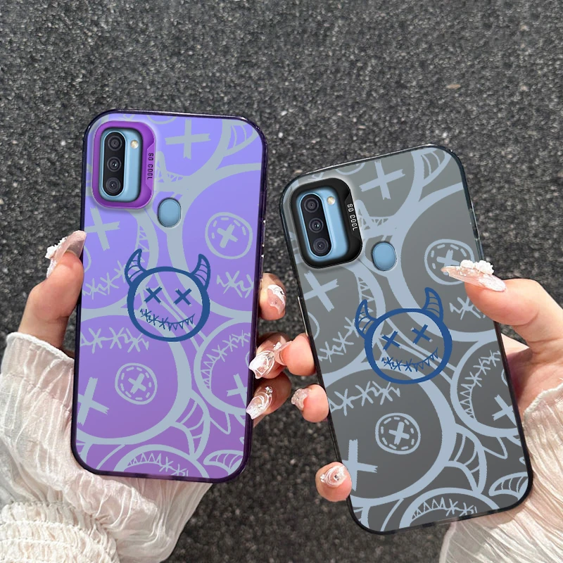 Painted Cartoon Demon Phone Case For Samsung Galaxy A11 M11 A M 11 Frosted Electroplated Shock-absorbing Cover Funda