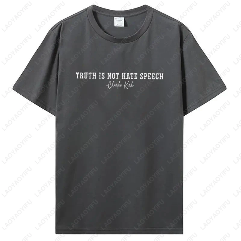 Charlie Kirk citation la vérité n'est pas déteste discours t-shirt RIP commémoratif Justice pour femmes hommes haute qualité couverture en coton Style Simple t-shirts