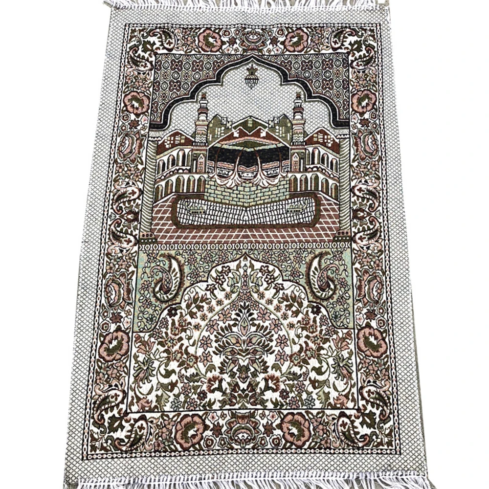 Alfombra musulmana de oración, con borla Tapete, alfombra islámica, Qibla, bordado portátil, decoración del hogar, 70x110cm