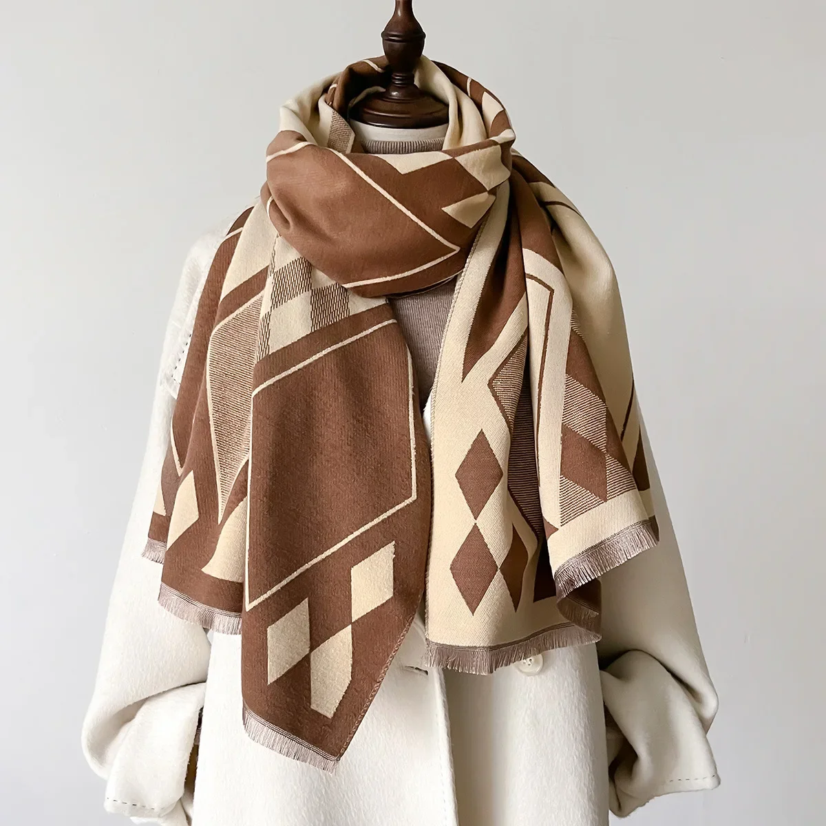 Cashmere Scarf Women Luxury Design Plaid Pashmina Lady Shawls and Wraps Bufanda Echarpe Poncho Office Stole