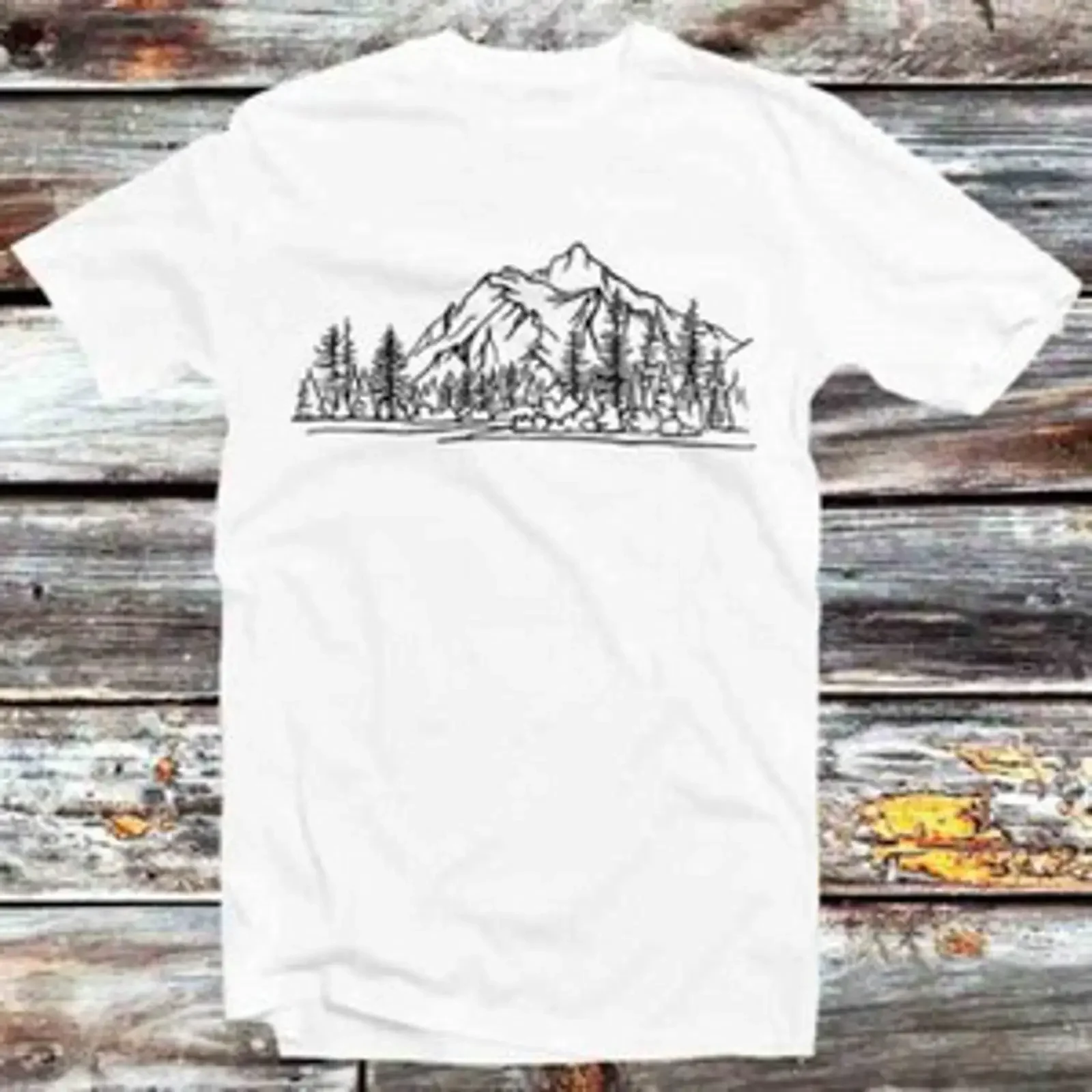 Футболка унисекс Bergwald Pinien Natur Wandern Grafik Skizze B838 винтажная, с эффектом потертости, модная, комфортная, эластичная, дышащая, стильная