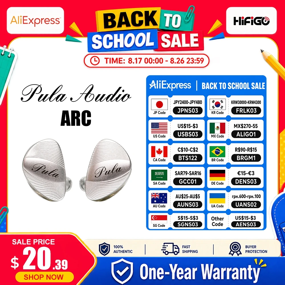 Fone de Ouvido Intra-auricular Pula Audio ARC HiFi com Driver Dinâmico PET de 10mm, Microfone Tipo-C, Fones de Ouvido para Jogos e Música