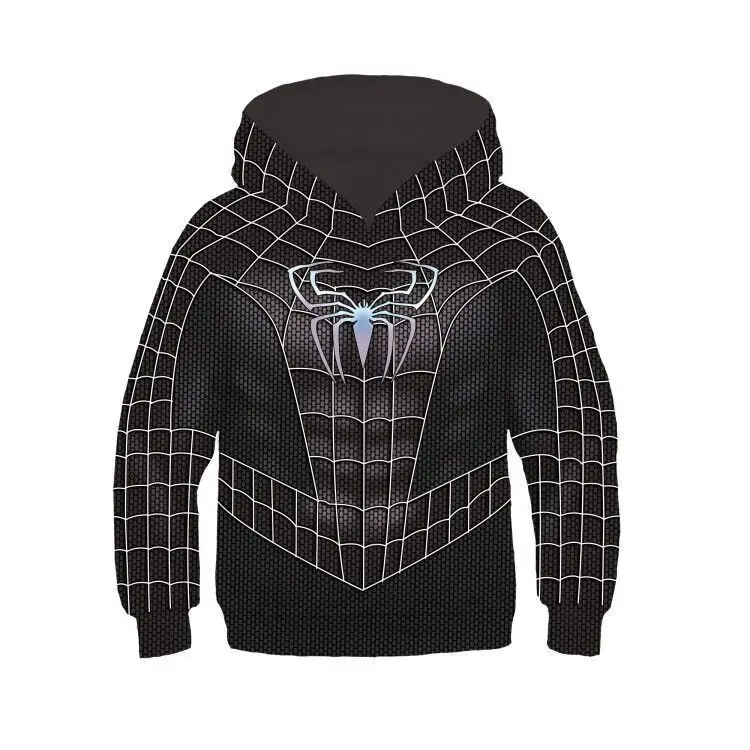 2023 Miniso Spider-Man Kids 3D Digital Print Kids Thin Hoodie Casual Hoodie Anime Peripheral Hoodies For Boys 10 To 12 Years