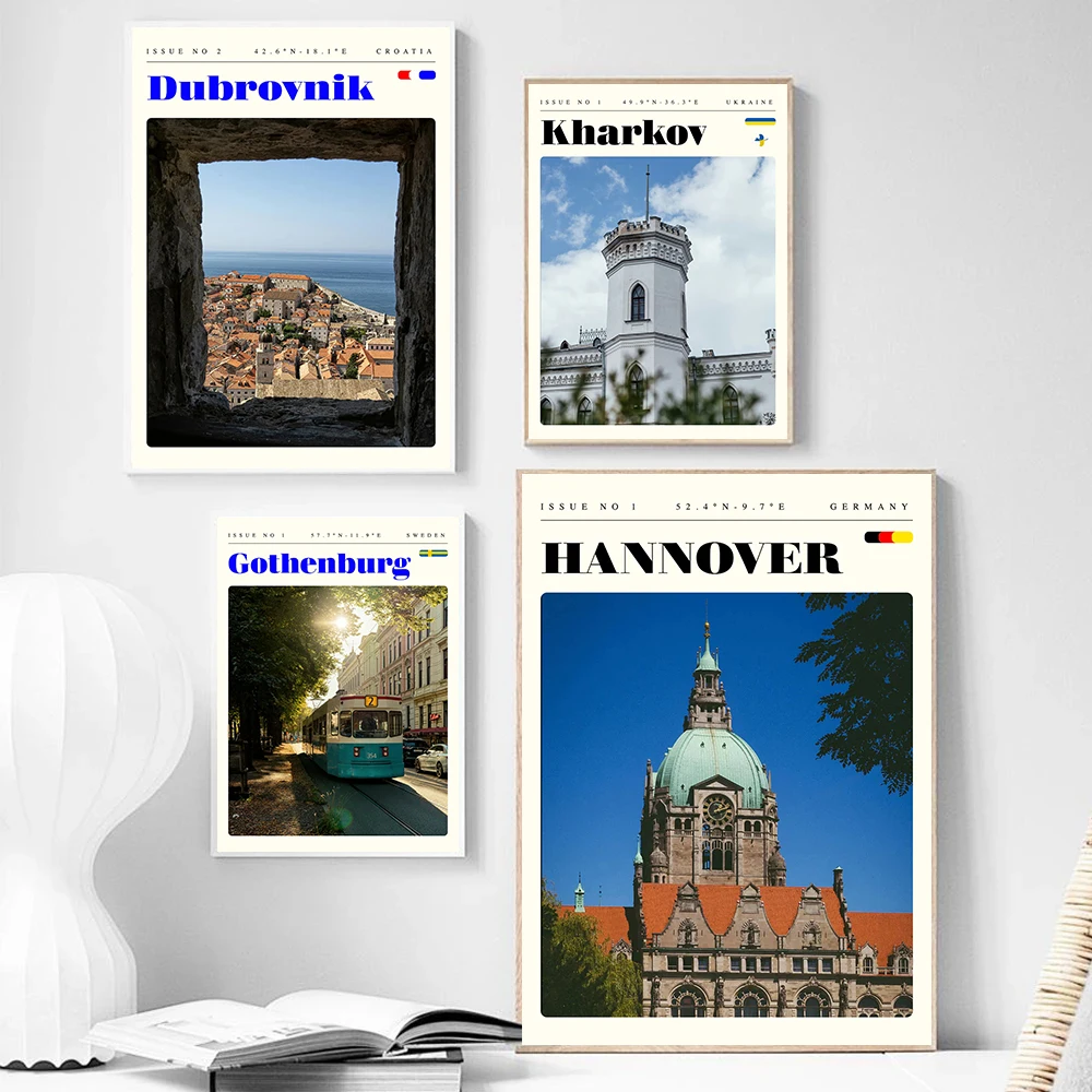 National City Travel Photo Posters Izmir Turkey Cannes France Modern Prints Canvas Painting Wall Pictures Home Living Room Decor