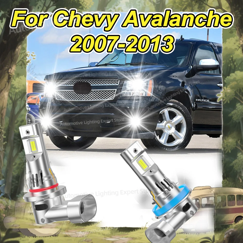 

2/4 шт. светодиодные фары 30000LM Canbus 6000K с вентиляторами для Chevy Avalanche 2007 2008 2009 2010 2011 2012 2013