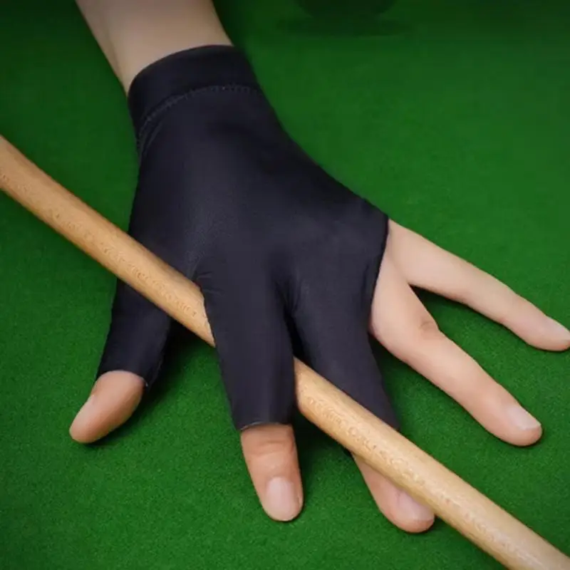 Open Finger Billiard Pool Gloves Left Hand Breathable Elastic Pool Cue Gloves for Men & Women  Portable Training Accessories