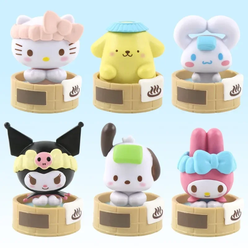 Sanrio Hot Spring Series Melody Pacha Dog Hello Kitty Niedliche Blindbox Figur Anime Puppe Egg Twister
