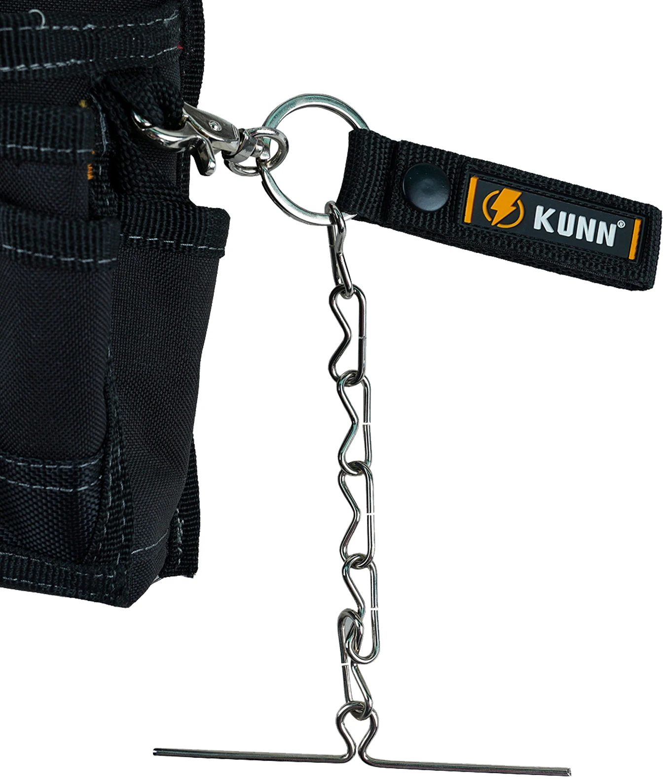 KUNN Electrical Tape Holder,Dual-Use Tape Thong,Enhanced Fast Tape Holder Chain for Tool Belt with Keyring,Snap Loop and Button