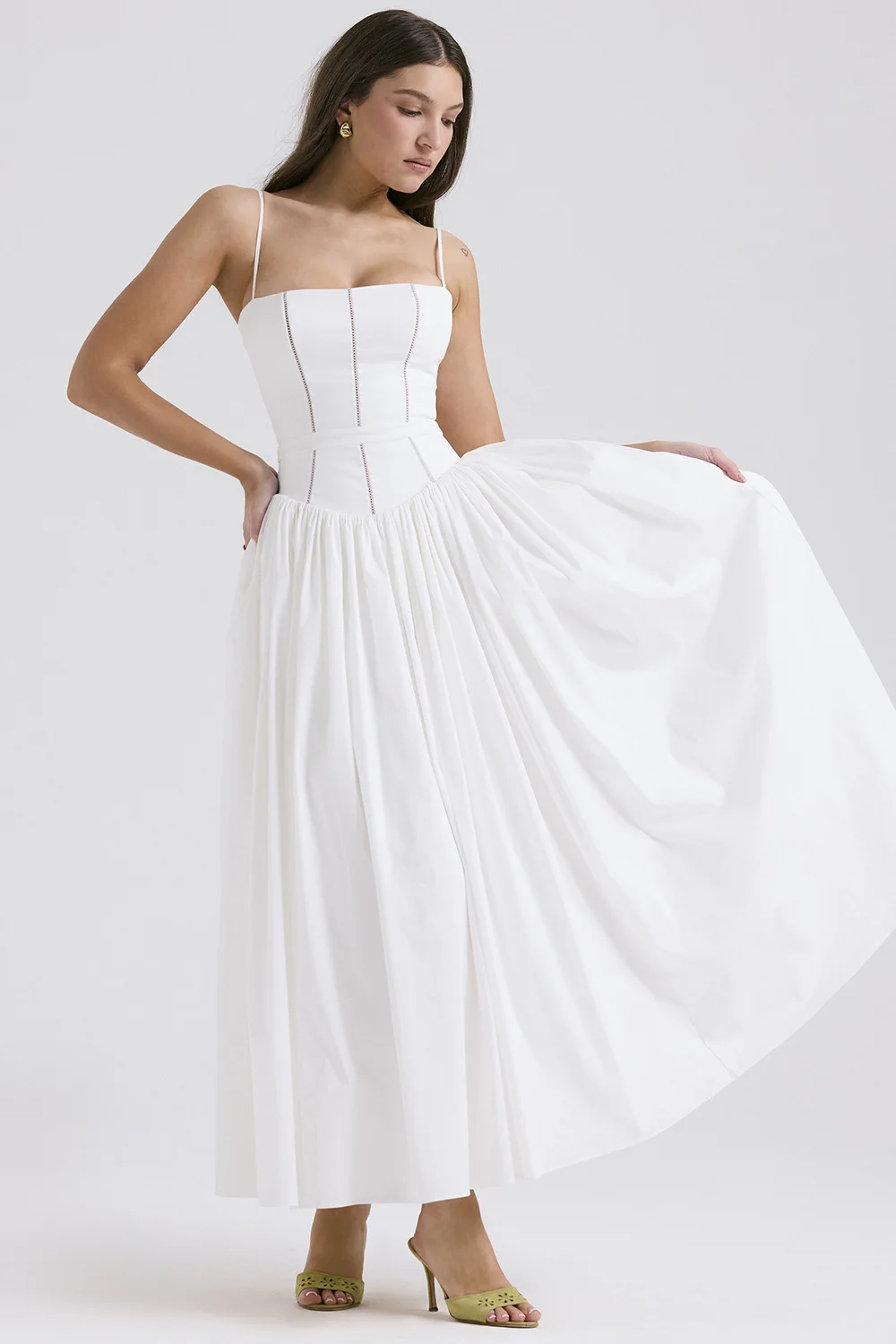 

Elegant Summer Dresses Women Floral Print Backless Sleeveless High Waist Pleated A-line Party Vestidos Chic Lady Outfit