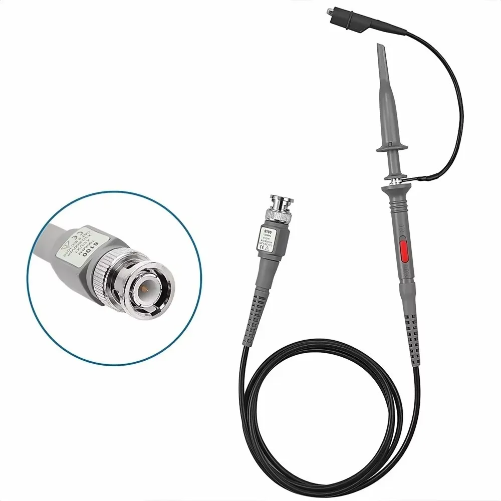 1/2pcs P6100 BNC Oscilloscope Probe 100MHz Measurement Lead Oscilloscope Probe Kit 10:1 Probe High Precision Scope Analyzer