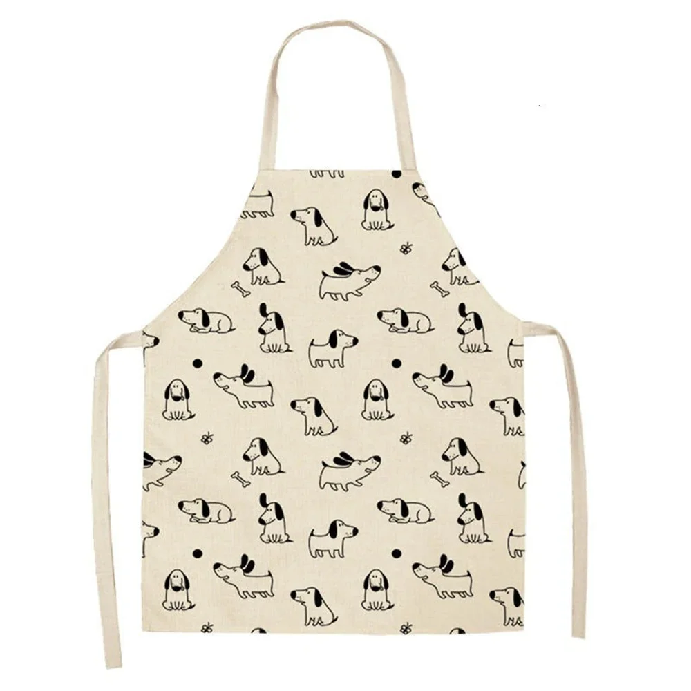 Apron For Children Cute Puppy Kitchen Ladies Apron Home Cleaning Cartoon Animal Aprons Home Cooking Baking Adult Children Bib