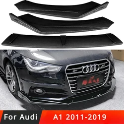Brand New Bright Black Carbon Fiber Pattern Front Bumper Splitter Lip Diffuser Spoiler Body Kit Protector For Audi A1 2011-2019