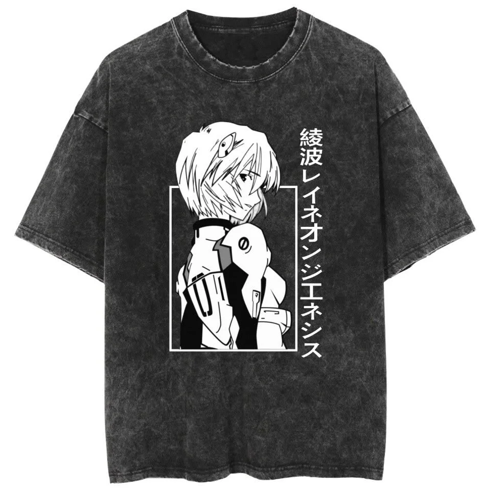 

2026 Summer New Arrival: Evangelion Pattern Street Style Print Short-Sleeve T-Shirt, Y2K Style, Suitable for Both Men and Women