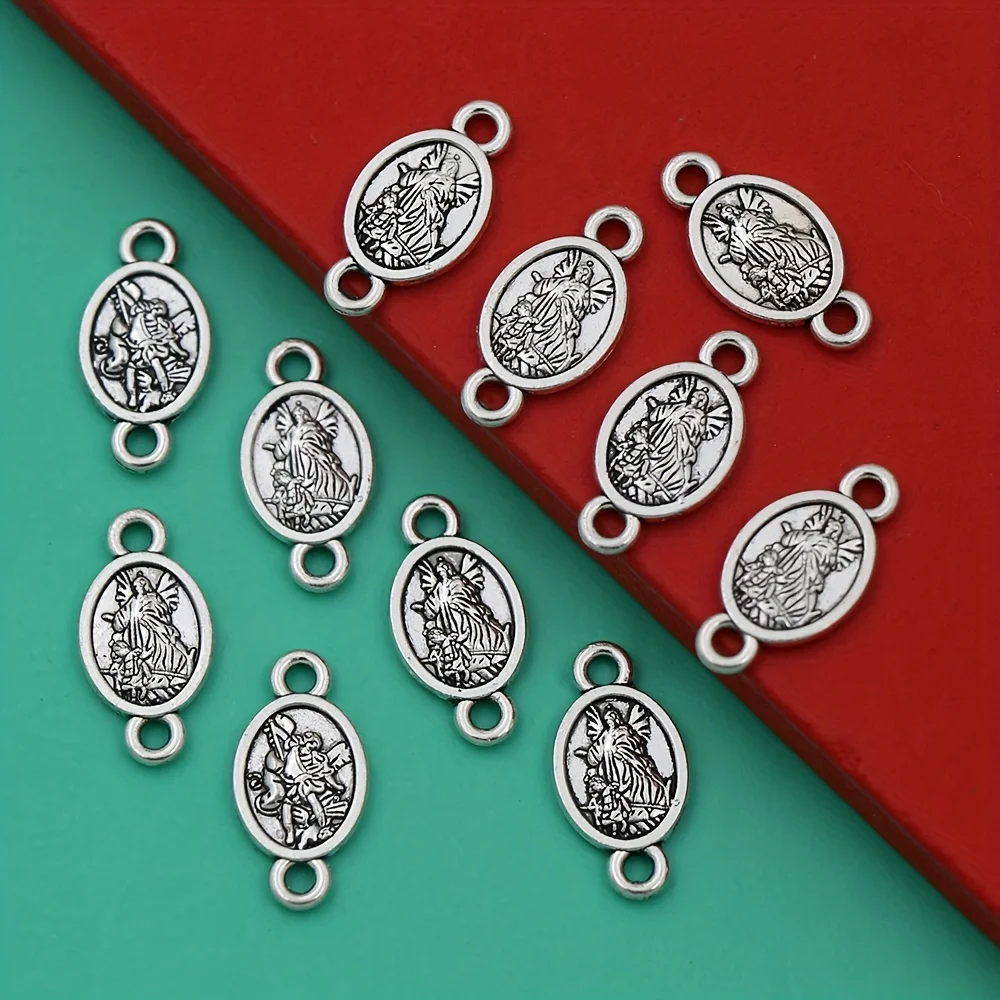 LZsilver 27pcs 16.8x8.6mm ST MICHAEL / GUARDIAN ANGEL Charms  Jewelry Making DIY L310