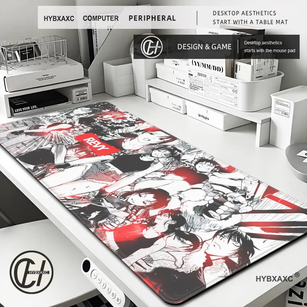 

Hot Anime Mouse Pad Black Lagoon Mousepad Large Gaming Mouse Pad With Lock Edge Keyboards Gamers Decoracion Desk Mat