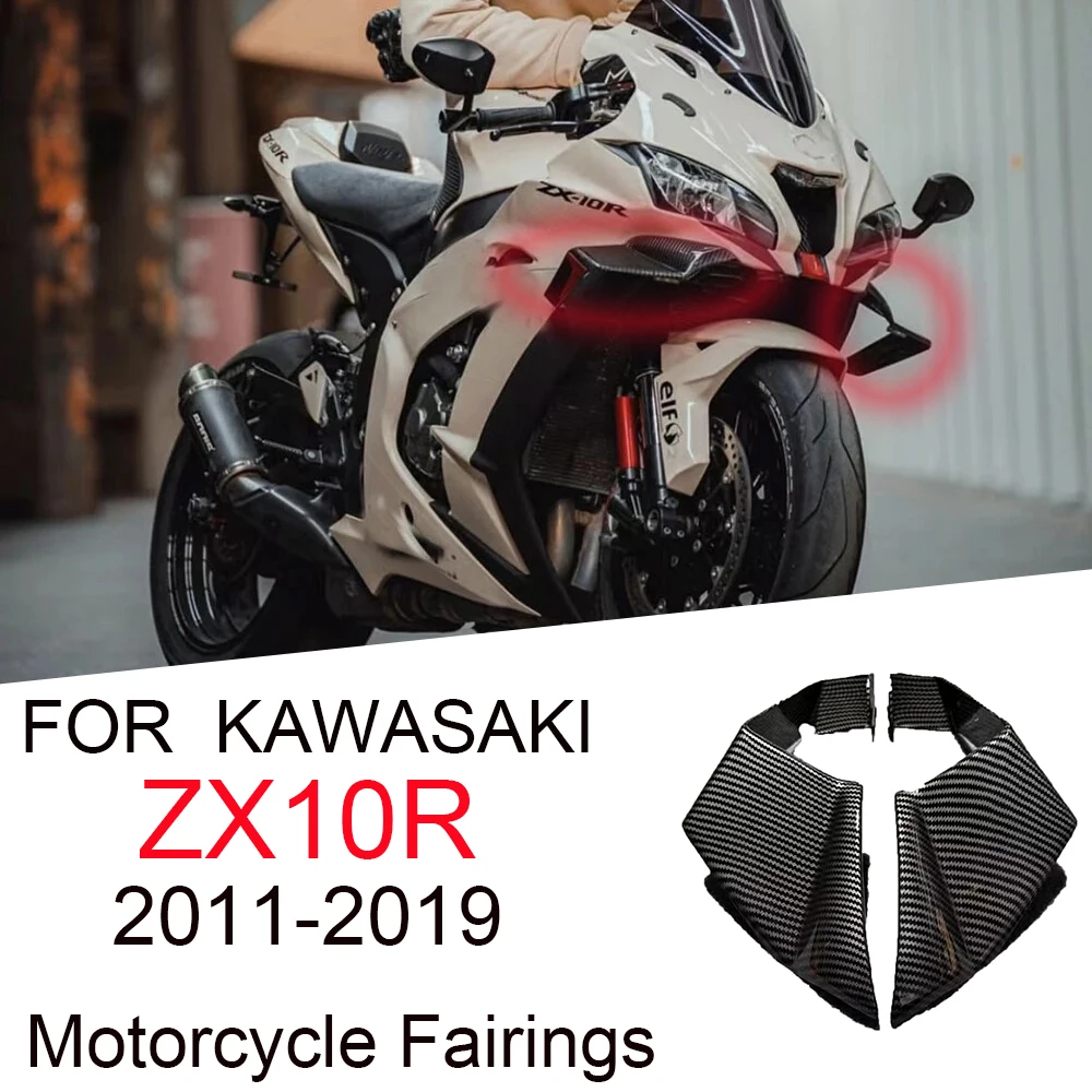 

For KAWASAKI ZX10R ZX-10R 2011-2019 Motorcycle Fairing Parts Kit Fixed Winglet Aerodynamic Wings Spoiler