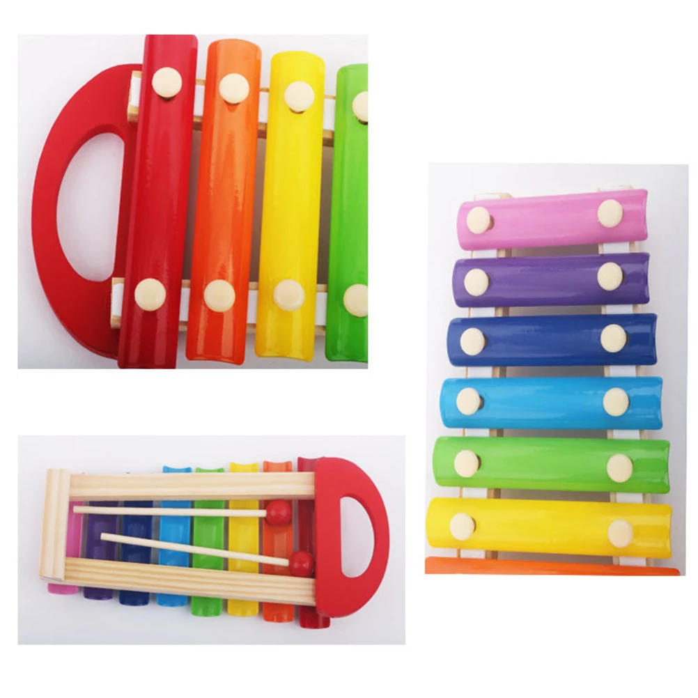 

1 pc Hand-held 8-tone Piano Toy Instrument Kids Early Education Musical Visual Auditory Percussion Set Baby Gifts Wooden Toys