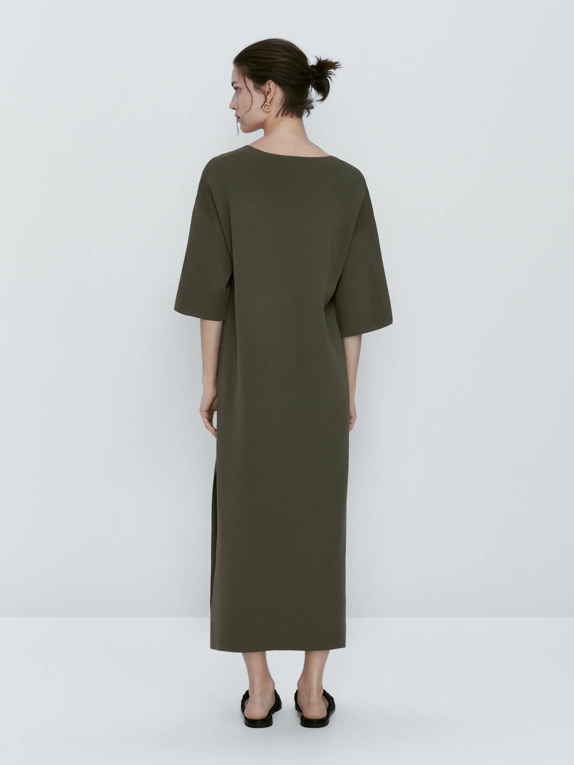 Ethereal MD 2023  autumn new style of V-neck long simple daily home comfortable temperament dress