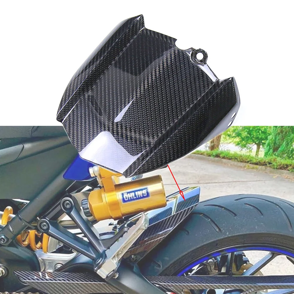 100% Full Carbon Fiber Motorcycle Rear Fender Hugger Mudguard For Yamaha MT-09 FZ09 2014 2016 2017 2018 2019 2020 2021 2022 2023