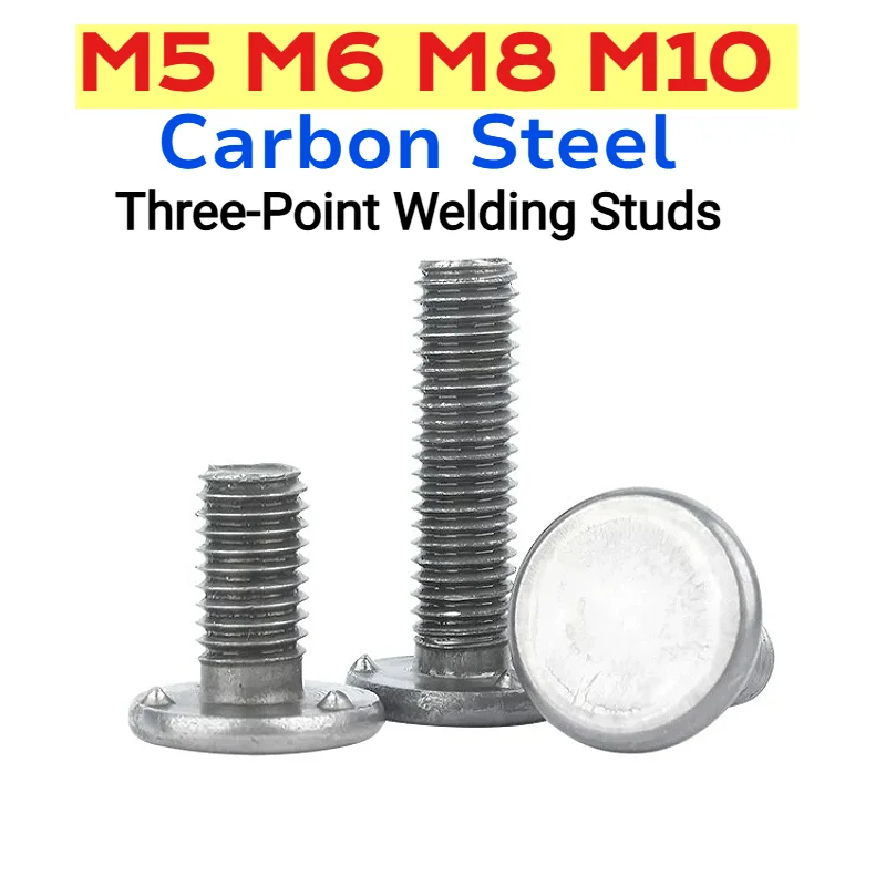 M5 M6 M8M10 Iron Color Flat Head Carbon Steel Welding Screw Three-Point Welding Studs For Metal Fabrication Repair Fastener Bolt