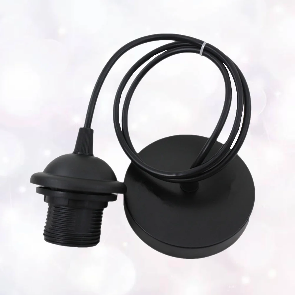 2 قطعة E27 حامل مصباح سلك أسود 1 متر طول بولي كلوريد الفينيل ارتفاع درجة الحرارة دائم لتقوم بها بنفسك حامل مصباح للمنزل الممر غرفة نوم غرفة المعيشة بار