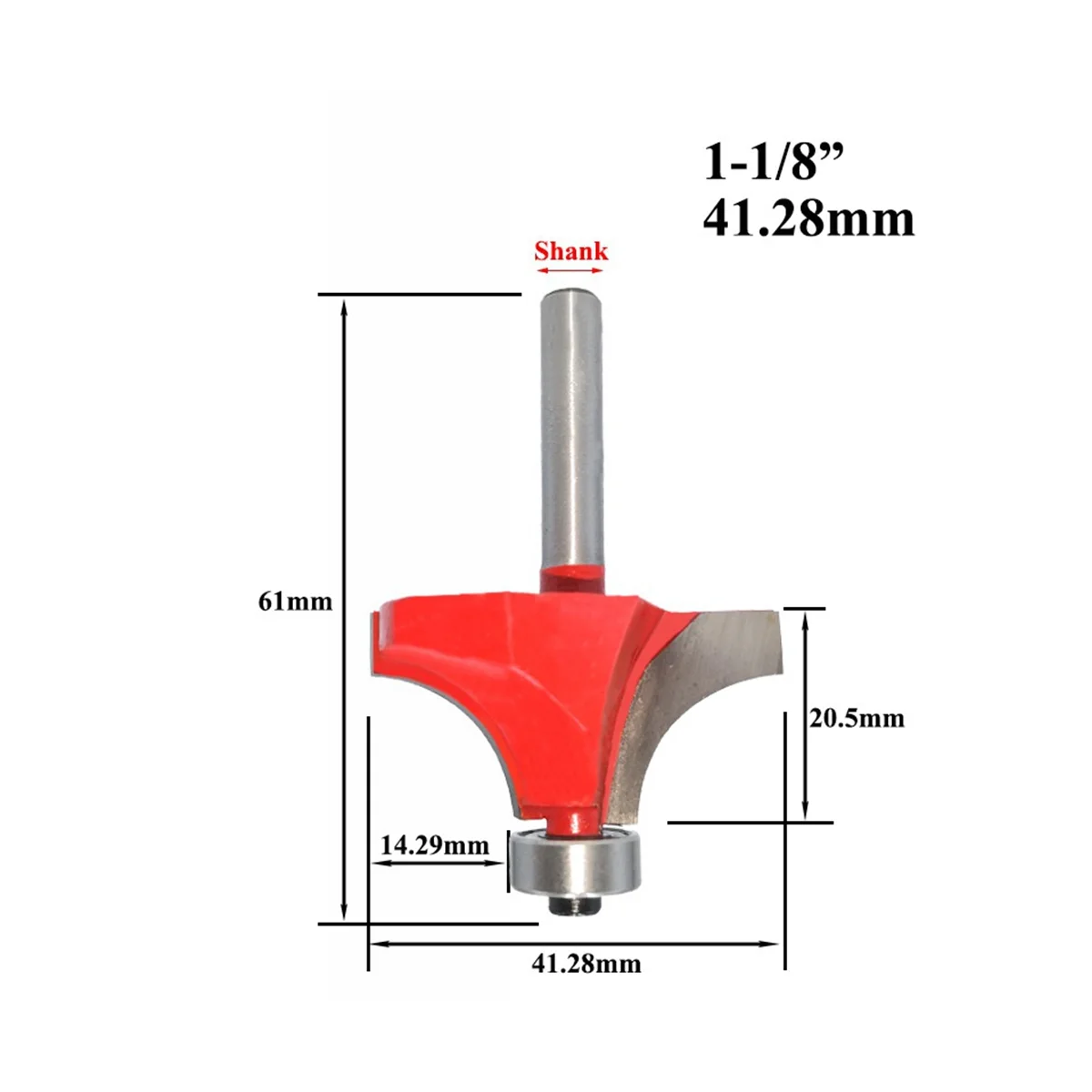 حفر دائرة نصف قطرها مستديرة لقطع أربعة الزاوية ، 6 مللي متر x 25.4 مللي متر-6 مللي متر x 58.28 مللي متر