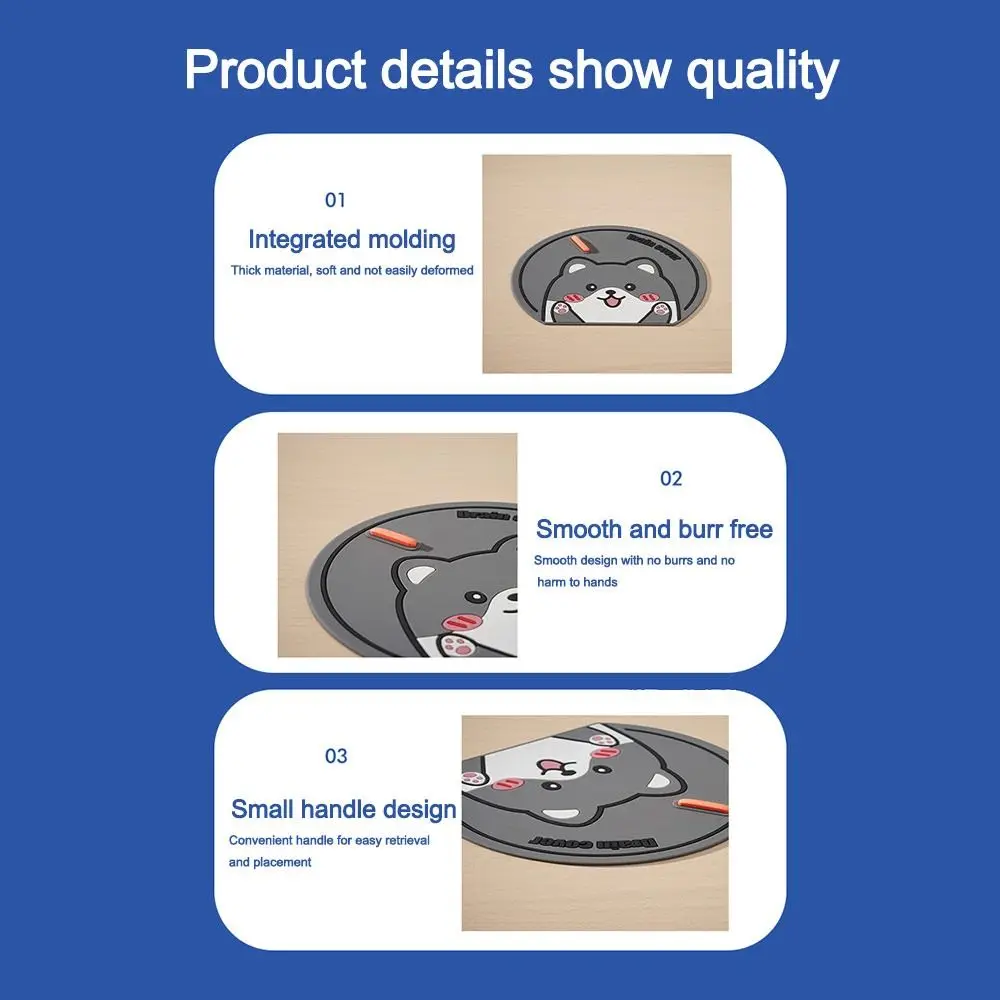 

Мультяшная крышка для слива канализационного пола, защита от насекомых, защита от запаха, уплотнительный силиконовый коврик, антиблокирующая крышка для дезодоранта