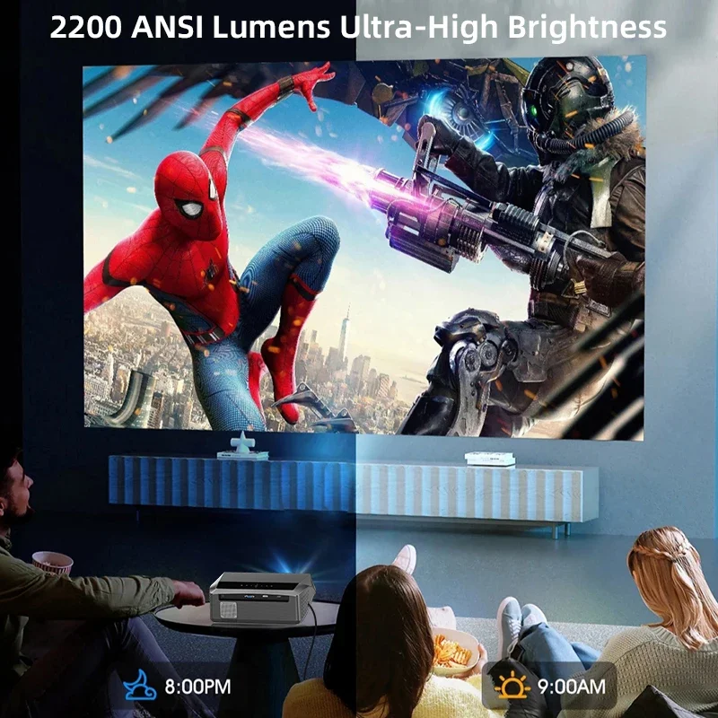 โปรเจคเตอร์ CAIWEI A10Q 4K Full HD 1080P โฮมเธียเตอร์ Android 14 WiFi สมาร์ททีวี โฟกัสอัตโนมัติ Netflix Beam โปรเจคเตอร์สำหรับใช้งานกลางแจ้ง
