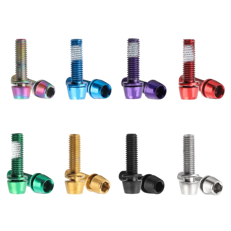 6pcs Stem Bolts M5x17mm Bicycle Handlebar Stem Screw With Washer MTB Road Bike Stem Riser Screw